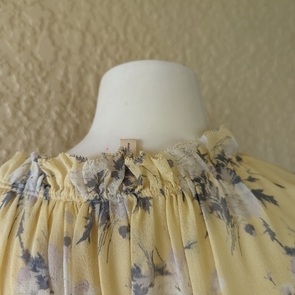 REBECCA TAYLORSleeveless Lemon Rose-Print Silk Blouse size 10 - Picture 5 of 6